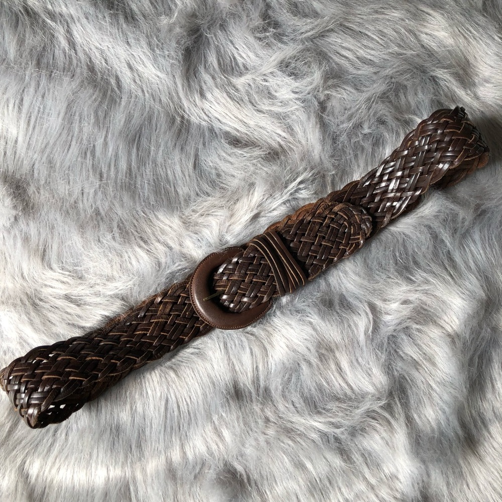 Brown authentic leather belt 43”